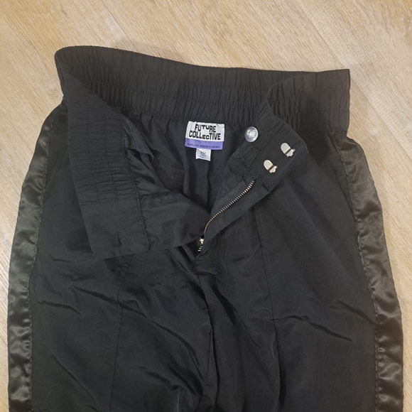 Future Collective Black Track Jogger Pants with Zipper Detail Women's Size XXS - Picture 2 of 8